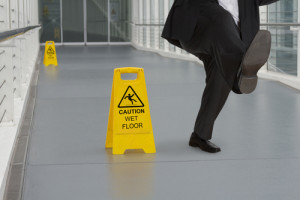 Slip and fall o wet floor