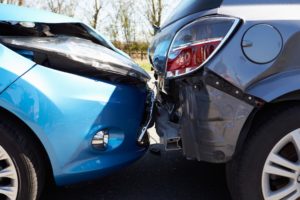 Car crash on road